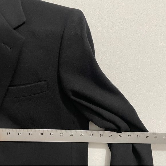 Hart Schaffner Marx Blazer Jacket 100% Cashmere Black Mens Coat 44 - Picture 10 of 13